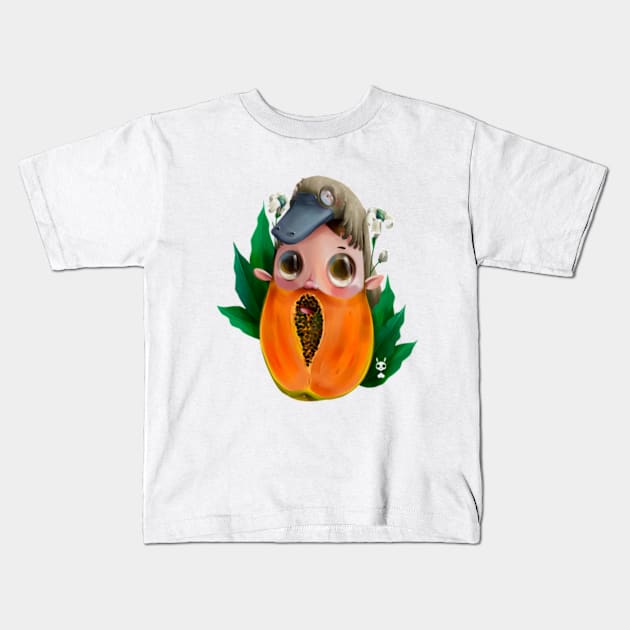 Barba de Papaya Kids T-Shirt by itoalon